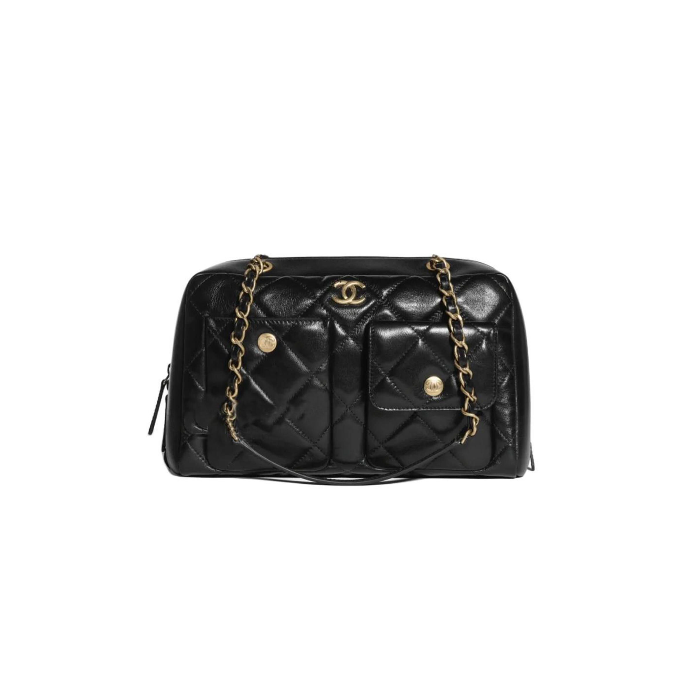 Ch**el master calfskin crossbody bag shoulder bag women''s black as4933 (32*19*11cm)